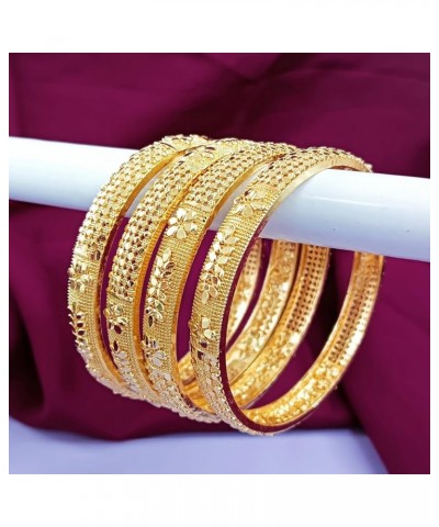 Indian Bangle Set Traditional Bangles Bracelet Jewelry for Women Style 1 Gold (Set of 4 Pcs) 2-6 $12.92 Bracelets