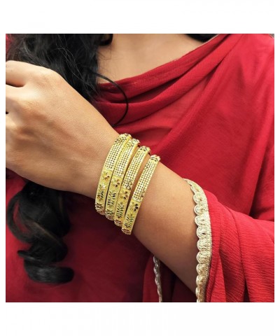 Indian Bangle Set Traditional Bangles Bracelet Jewelry for Women Style 1 Gold (Set of 4 Pcs) 2-6 $12.92 Bracelets