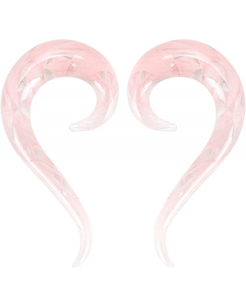 2pcs Glass Ear Tapers Plugs Handmade Hanger Ear Gauges Spiral Snail Ear Stretchers Piercing Jewelry 8g-00g B: Pink 4g(5mm) $7...