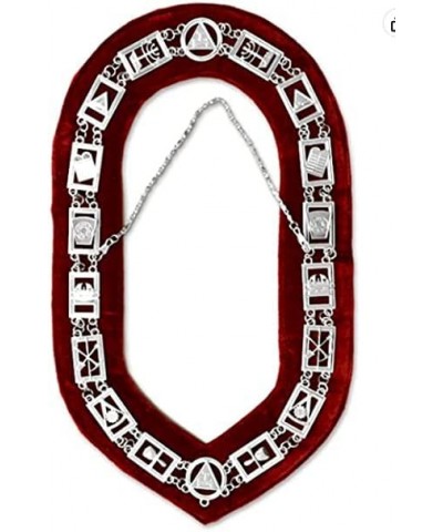 Royal Arch with Red Velvet Masonic Chain Collar Gold or Silver $51.02 Necklaces