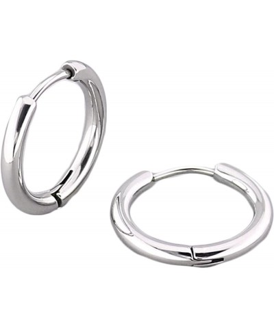 Men Women Silver/Black/Gold Earrings Set,Circle Mens Women Earring Stainless Steel Silver-2.0x14MM $11.69 Earrings