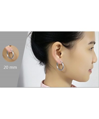 Men Women Silver/Black/Gold Earrings Set,Circle Mens Women Earring Stainless Steel Silver-2.0x14MM $11.69 Earrings