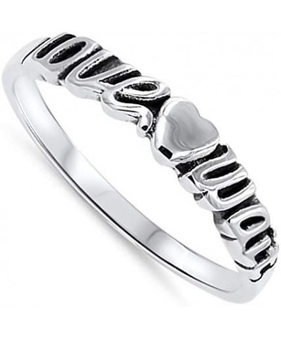 Love Can Wait Heart Script Purity Ring New .925 Sterling Silver Band Sizes 5-9 $11.08 Rings