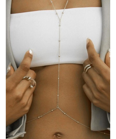 Stainless Steel Gold or Sliver Body Chains Crossover Body Necklace Jewelry Accessories for Women and Girls Sexy Party,Pearls ...