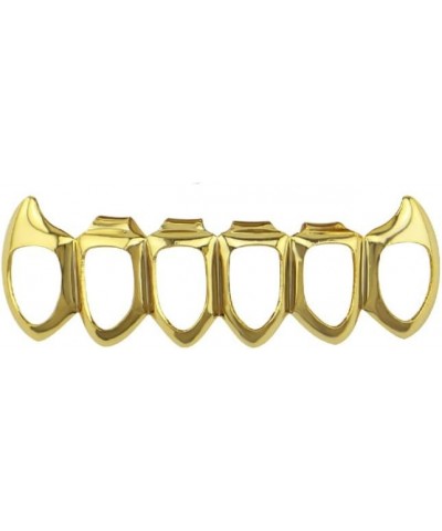 18K Gold Plated Hip Hop Teeth Grillz Caps Top and Bottom Vampire Fangs Grills Set for Men Women Party Accessories Teeth Grill...