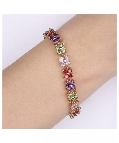 Fashion Tennis Bracelet Swarovski Elements Crystal Round Crystal Red Bracelet Gold Plated colorful $14.15 Bracelets