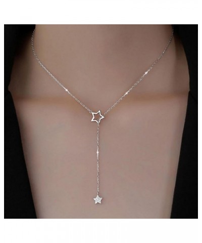 Simple Star Necklace Choker, Gold Silver Star Necklaces for Women and Girls, Dainty Charm Chain Cutout Pendant Necklace $3.77...