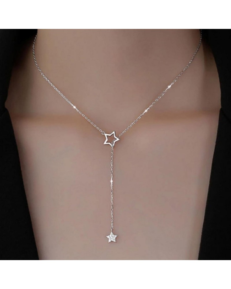 Simple Star Necklace Choker, Gold Silver Star Necklaces for Women and Girls, Dainty Charm Chain Cutout Pendant Necklace $3.77...