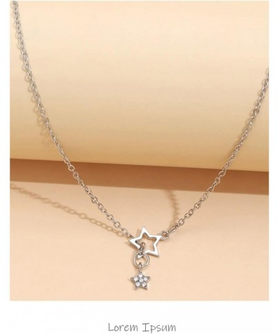 Simple Star Necklace Choker, Gold Silver Star Necklaces for Women and Girls, Dainty Charm Chain Cutout Pendant Necklace $3.77...