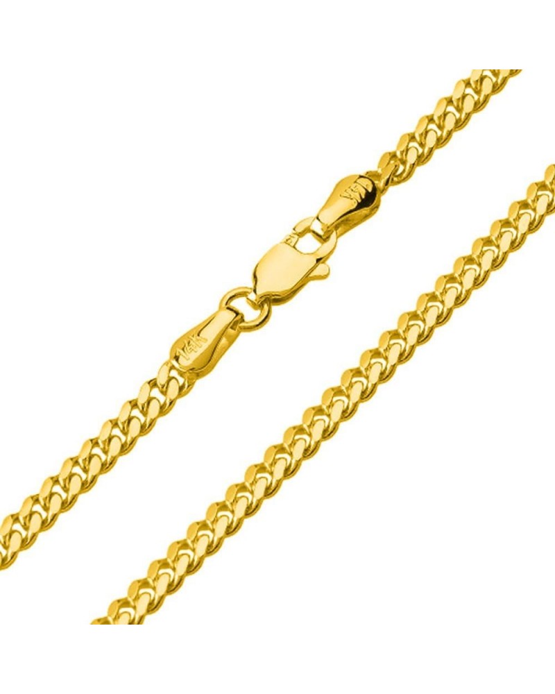 Solid 14K Yellow Gold 1.8mm Miami Cuban Link Chain Curb Necklace with Lobster Claw Clasp 22.0 Inches $205.70 Necklaces