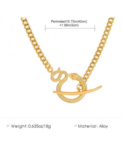 Snake Choker Necklaces Goth Serpent Necklace Cuban Link Chain Snake Necklace for Women Girls Hypoallergenic Bib Collar Snake ...