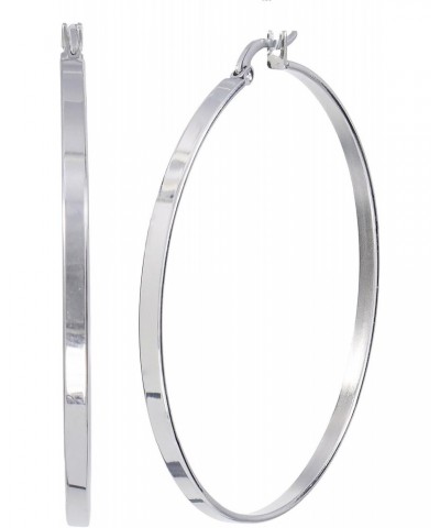 Stainless Steel 25MM Flat Sq. Round Hoop Earring $9.63 Earrings