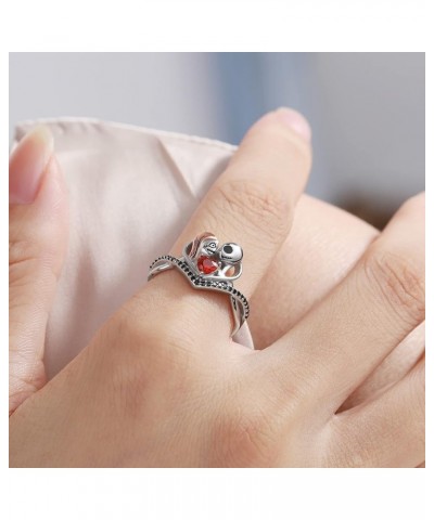 925-Sterling-Silver Jack and Sally Ring for Women - Nightmare Gifts Jack Skellington Skull Jewelry Nightmare Rings Before Chr...