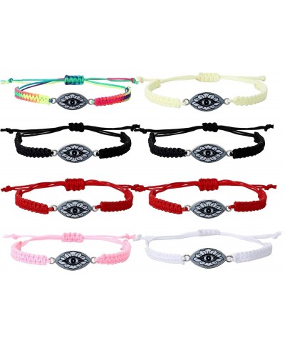 Evil Eye Bracelets for Women 7 Knot Handmand Lucky Bracelets Adjustable Red Rope String Protection Bracelets for Women Men 8 ...