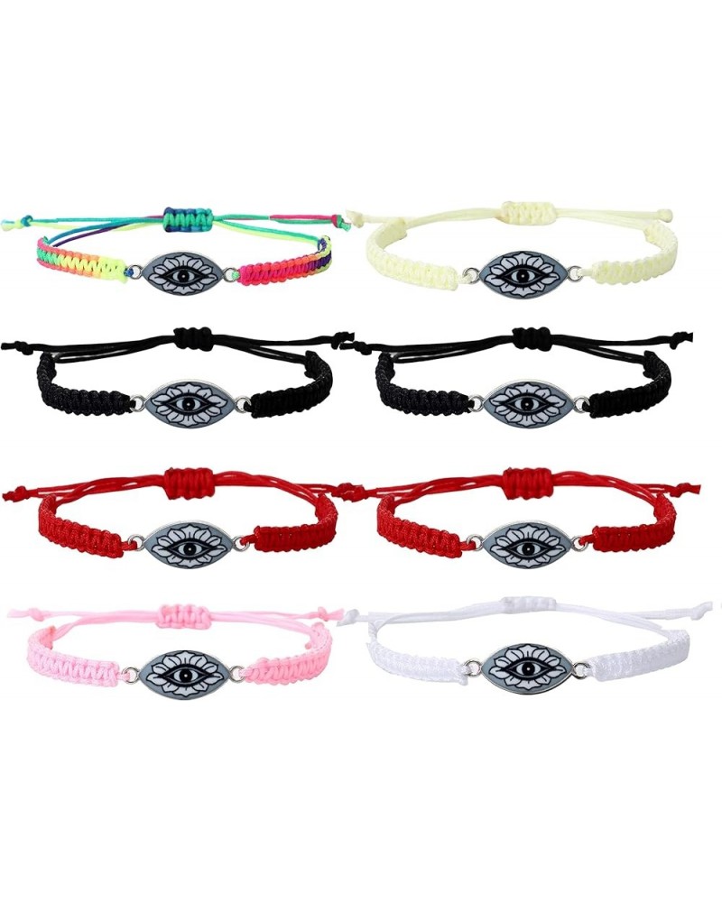 Evil Eye Bracelets for Women 7 Knot Handmand Lucky Bracelets Adjustable Red Rope String Protection Bracelets for Women Men 8 ...