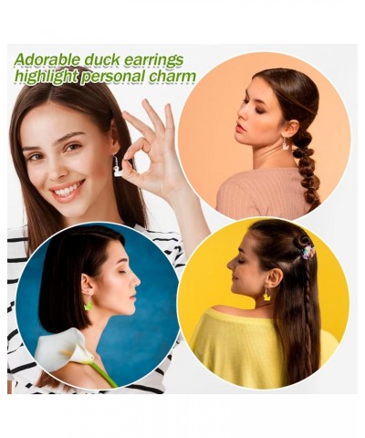 6 Pairs Rubber Duck Earrings for Women Girls Funny Ducky Earrings Resin Dangle Drop Earring Aesthetic Earring Jewelry Gifts $...