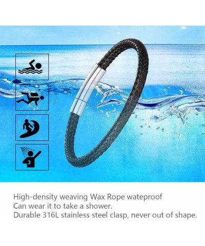 Custom Engraving, Waterproof Braided Rope Leather Bracelet, for Men/Women, Menfriend Gift, 18/20/22CM (Send Gift Box) 20.0 Ce...