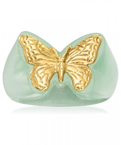 Jade Butterfly Ring in 14kt Yellow Gold $53.63 Rings