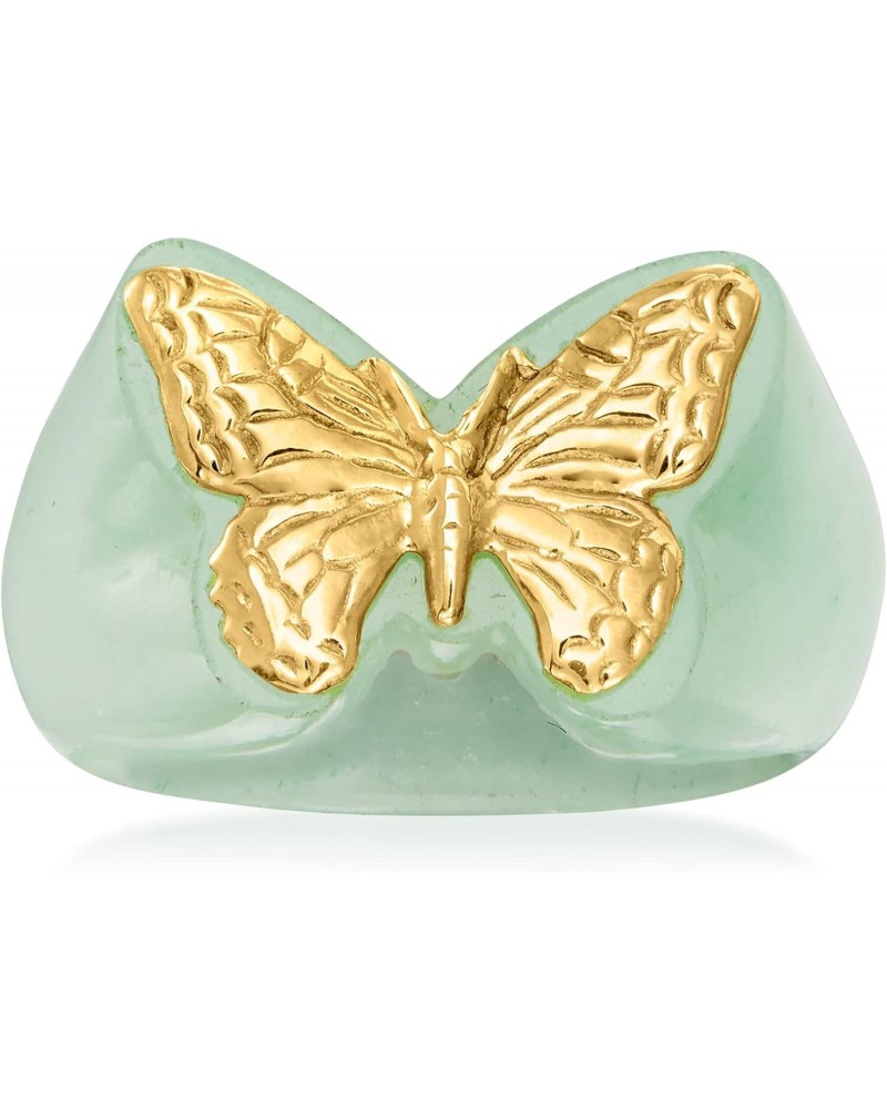 Jade Butterfly Ring in 14kt Yellow Gold $53.63 Rings