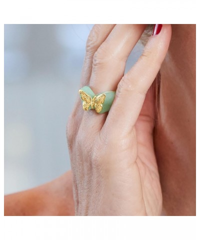 Jade Butterfly Ring in 14kt Yellow Gold $53.63 Rings