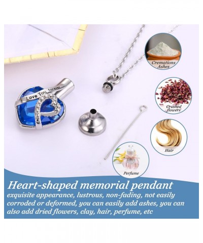 3 Pcs Summer Cremation Heart Urn Necklace Ashes Jewelry for Women Ocean Crystal Necklace Waterproof Memorial Pendant Stainles...