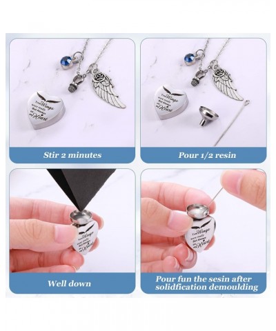 3 Pcs Summer Cremation Heart Urn Necklace Ashes Jewelry for Women Ocean Crystal Necklace Waterproof Memorial Pendant Stainles...