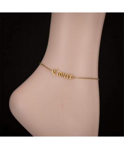 Constellation Anklet Adjustable Zodiac Sign Anklet Bracelet Stainless Steel Astrology Link Anklet for Women Girls Birthday Gi...