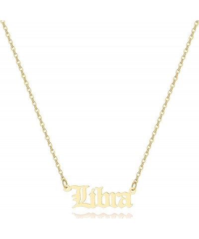 Astrology Necklace for Women 18K Gold Plated 12 Constellation Zodiac Necklace Libra $10.25 Necklaces