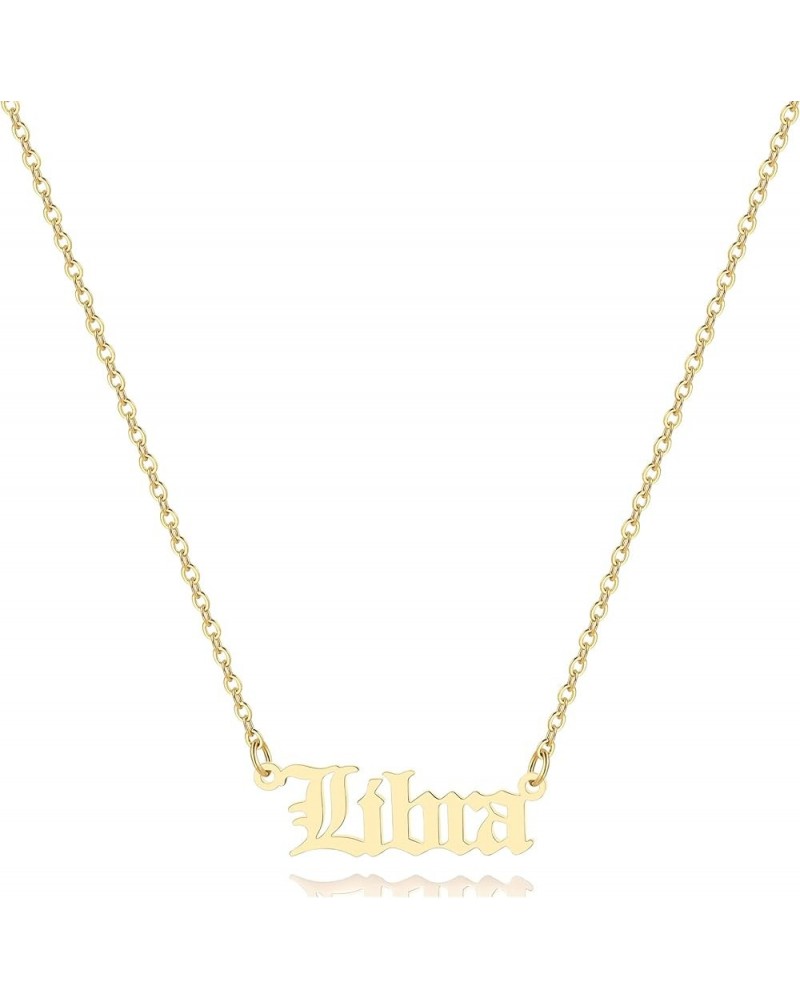 Astrology Necklace for Women 18K Gold Plated 12 Constellation Zodiac Necklace Libra $10.25 Necklaces