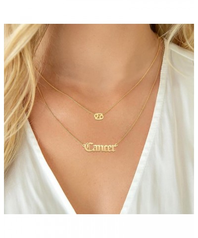 Astrology Necklace for Women 18K Gold Plated 12 Constellation Zodiac Necklace Libra $10.25 Necklaces