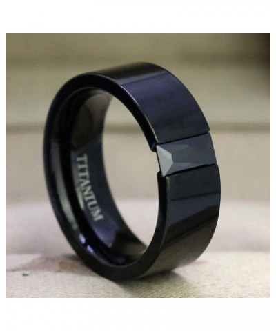 Couple Ring Bridal Sets His And Hers Women Black Gold Filled Square CZ Men Titanium Band Wedding Ring Band Set women's size 9...