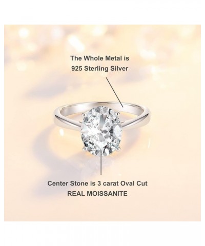 1-3ct Moissanite Engagement Promise Ring for Women - Oval Cut Diamond Wedding Band 925 Sterling Silver D Color VVS with Certi...