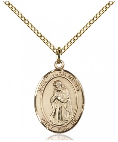 St. Juan Diego Hand-Crafted Oval Medal Pendant in 14kt Yellow Gold-Filled Engraved 3/4 x 1/2 inch $81.11 Necklaces