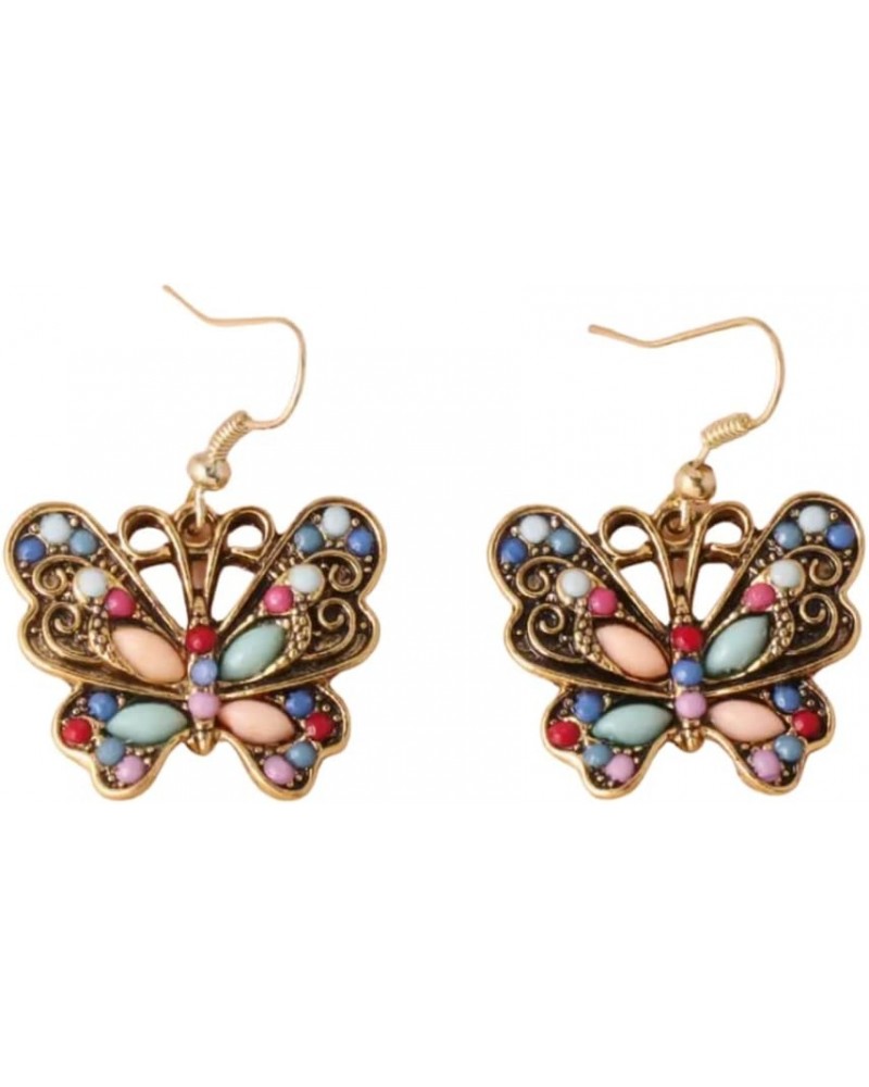 Butterfly Earrings, Boho Chic Jeweled Butterfly Earrings, Butterfly Drop Earrings $9.52 Earrings