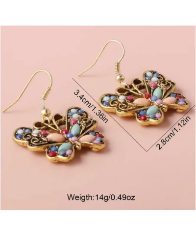 Butterfly Earrings, Boho Chic Jeweled Butterfly Earrings, Butterfly Drop Earrings $9.52 Earrings