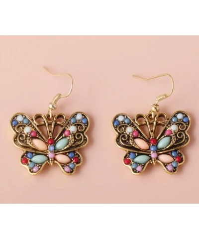 Butterfly Earrings, Boho Chic Jeweled Butterfly Earrings, Butterfly Drop Earrings $9.52 Earrings