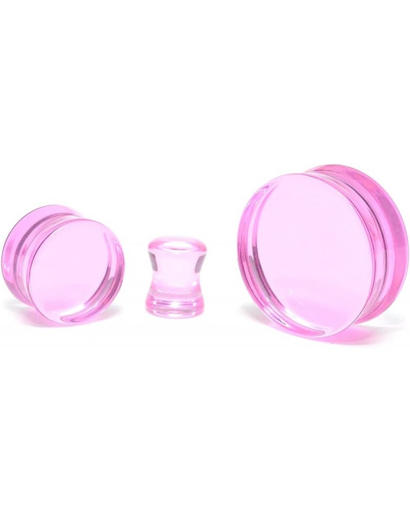 Pair of Pink Glass Double Flare Plugs (PG-587) 5/8" (16mm) $10.94 Body Jewelry