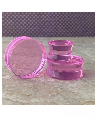 Pair of Pink Glass Double Flare Plugs (PG-587) 5/8" (16mm) $10.94 Body Jewelry