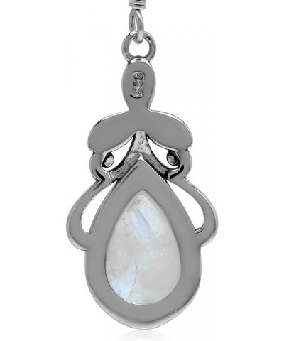 Natural or Created Stones 925 Sterling Silver Victorian Floral Drop Dangle Hook Earrings Jewelry for Women Moonstone $17.15 E...