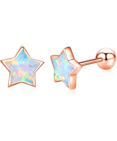 Hypoallergenic Earrings/Necklace Opal Jewelry Set Synthetic Opal Star Stud Earrings Tiny Small Rabbit Earrings Gifts for Wome...