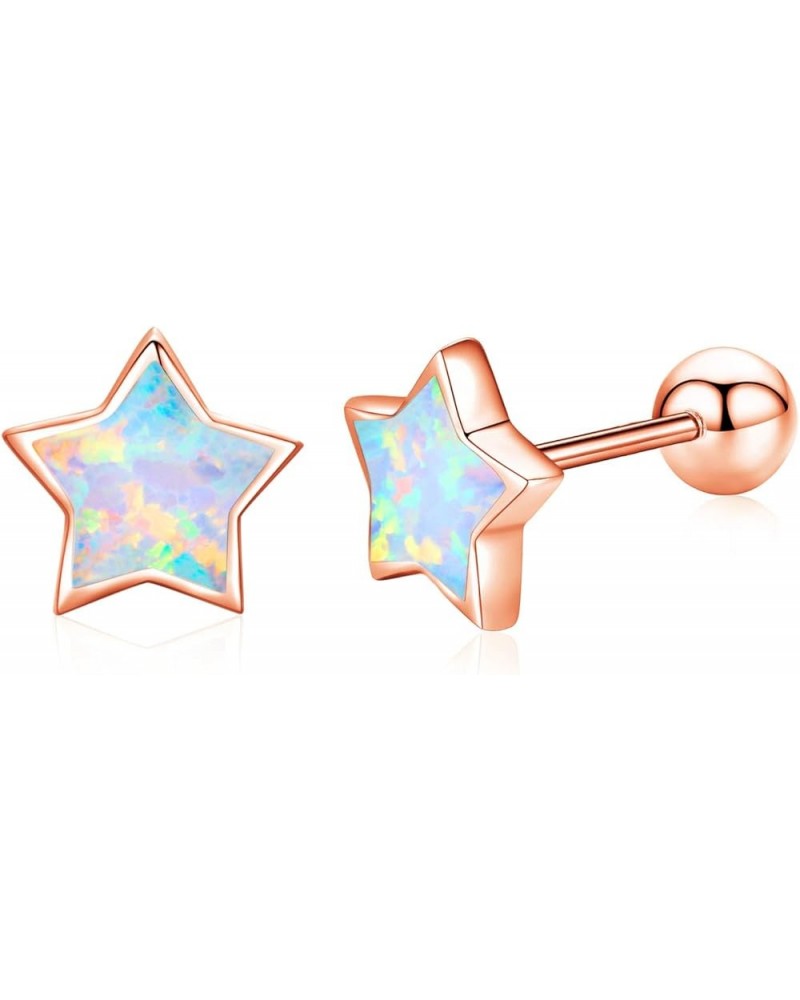 Hypoallergenic Earrings/Necklace Opal Jewelry Set Synthetic Opal Star Stud Earrings Tiny Small Rabbit Earrings Gifts for Wome...