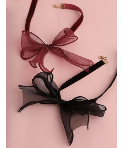 Bow Choker Necklace Jewelry for Women, Bow Old Money Coquette Necklaces Aesthetic 2 B28 $9.17 Necklaces