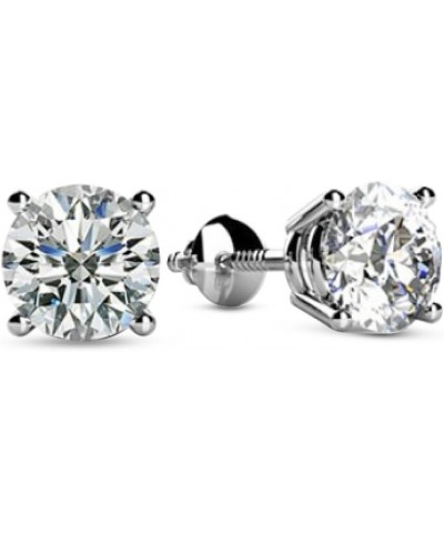 3/4-5 IGI Certified LAB-GROWN Round Cut Diamond Earrings 4 Prong Screw Back Luxury Collection (D-E COLOR, VS1-VS2 CLARITY) 0....