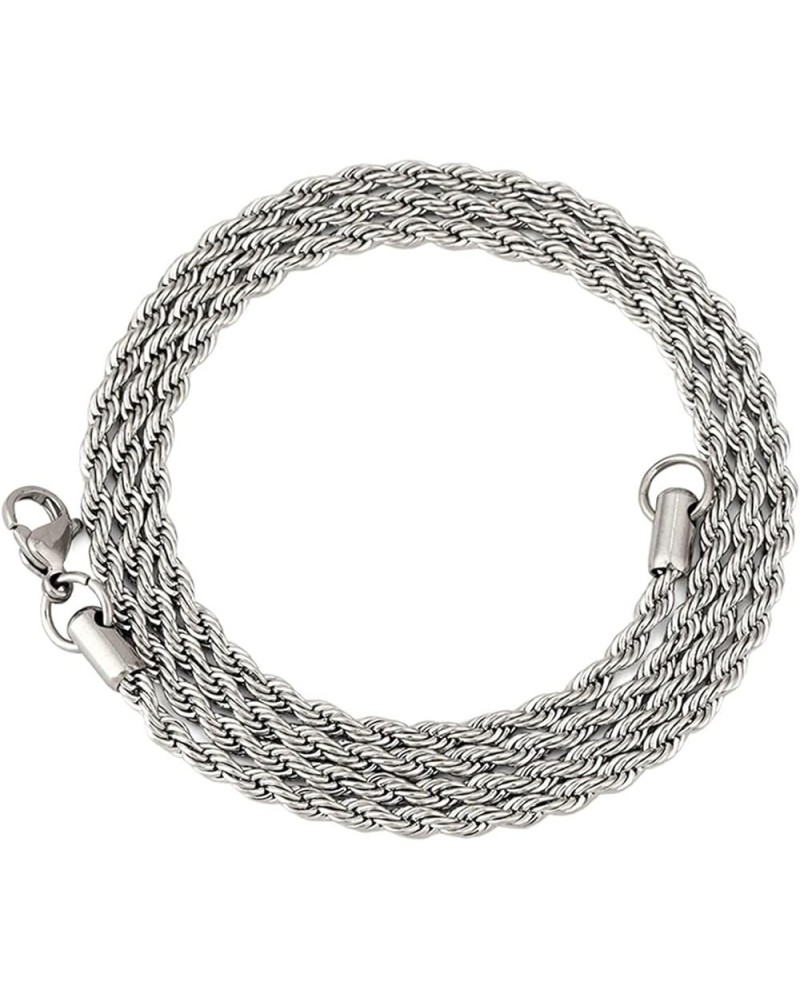 Mens Chain Stainless Steel Rope, Hip Hop Jewelry for Women 16-30 Inch Rope Chain Necklace and Polished 28.0 Inches 3mm $8.39 ...