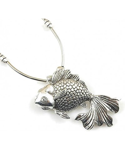 Tibetan Silver Collar Retro Ethnic Style Fish Pendant Necklace Ladies Jewelry $5.43 Necklaces