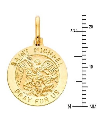 14k Yellow Gold Religious Saint Michael Medal Pendant with 0.9mm Braided Wheat Chain Necklace 20 Inches $87.00 Necklaces