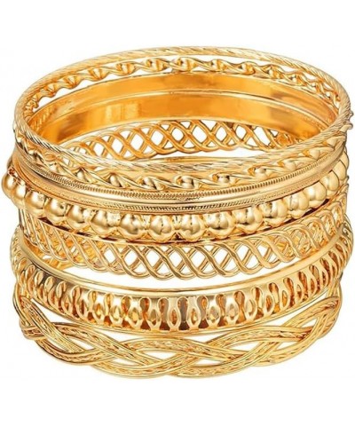 5/9Pcs Gold Bangles Bracelets for Women Chunky Stackable Bracelets Bohemian Textured Bracelets Ethnic Indian Bracelets Vintag...