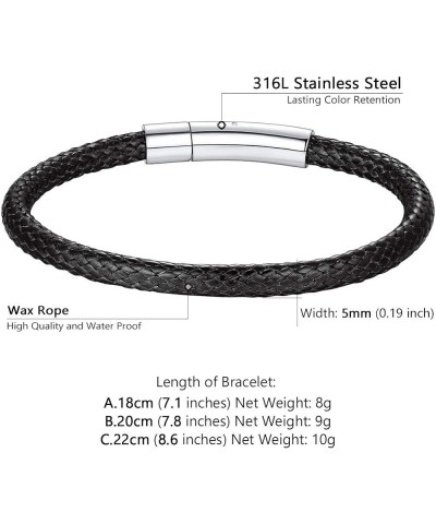 Custom Engraving, Waterproof Braided Rope Leather Bracelet, for Men/Women, Menfriend Gift, 18/20/22CM (Send Gift Box) 20.0 Ce...