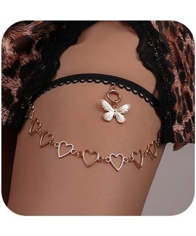 Boho Heart and Butterfly Leg Chain Sexy Multilayer Love Thigh Chain Summer Beach Body Jewerly for Women and Girls 1 $8.39 Bod...