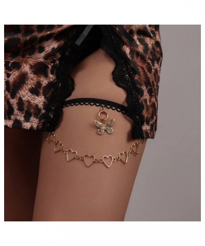 Boho Heart and Butterfly Leg Chain Sexy Multilayer Love Thigh Chain Summer Beach Body Jewerly for Women and Girls 1 $8.39 Bod...